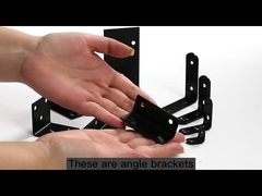 Stainless steel black painted angle mounting metal brackets