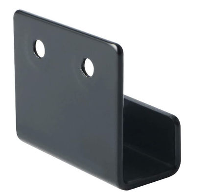 Black Powder Coated Stamping Steel Metal U Shape Door Barricade Brackets Custom