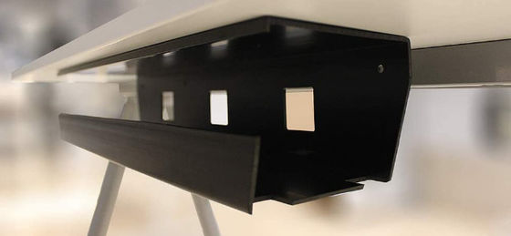 Custom Carbon Steel Powder Coating Metal Bracket Under Desk Cable Management Tray Wire Tray For Office