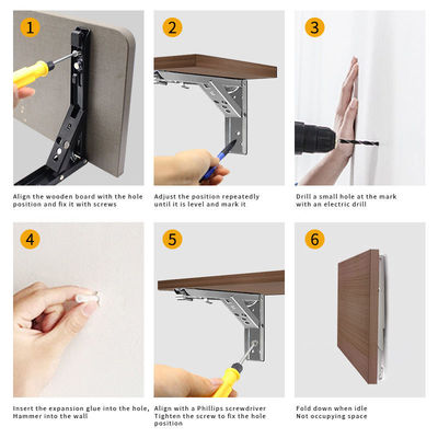 Floating Shelf Mounting Brackets Air Conditioner Wall Hanging Triangle Folding Metal Bracket For Cabinet