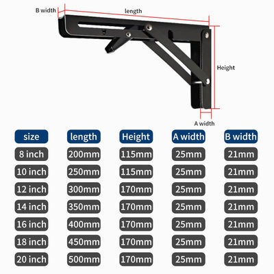 Floating Shelf Mounting Brackets Air Conditioner Wall Hanging Triangle Folding Metal Bracket For Cabinet