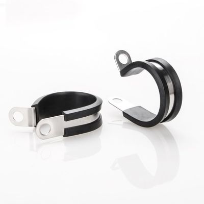 Rubber Lined P Clips Rubber Pipe Clamps Stainless Steel INOX 304 Durable R Types Hose Clamps Quick Locking Pipe Clamp