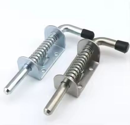 Hot Sale Galvanized Spring Loaded Latch Pin Barrel Bolt Brushed Finished Door Lock Free Sample