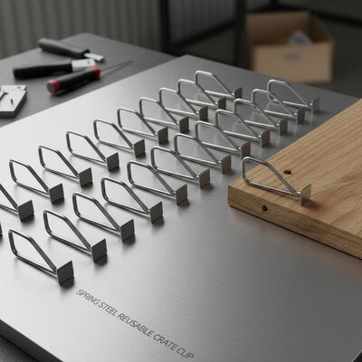 Reusable Stainless Steel V Shape Crate Clip with Customized Size for Wooden Box Spring Retaining